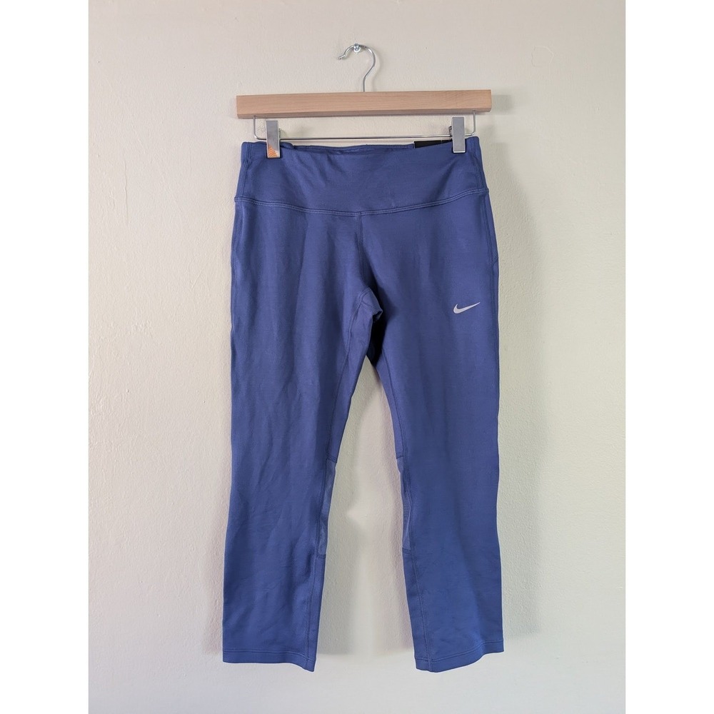 Nike Epic Run Tight Crop Womens Leggings Dri-FIT S Purple Mesh Workout Athletic
